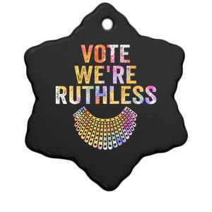 Vote Were Ruthless Human And Women Feminist Ceramic Star Ornament