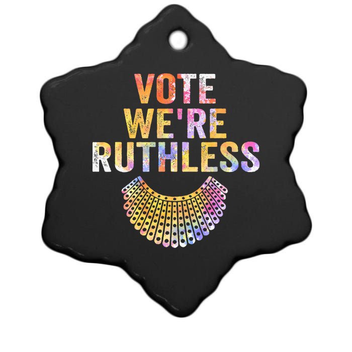 Vote Were Ruthless Human And Women Feminist Ceramic Star Ornament