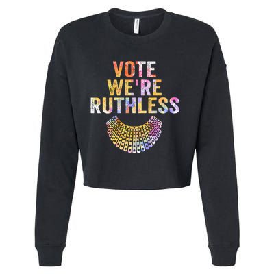 Vote Were Ruthless Human And Women Feminist Cropped Pullover Crew