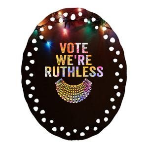 Vote Were Ruthless Human And Women Feminist Ceramic Oval Ornament