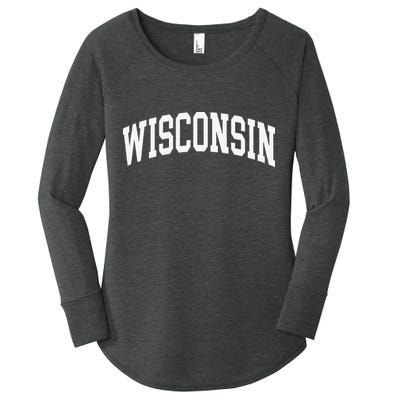 Vintage Wear Red For Wisconsin Women's Perfect Tri Tunic Long Sleeve Shirt
