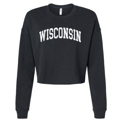 Vintage Wear Red For Wisconsin Cropped Pullover Crew