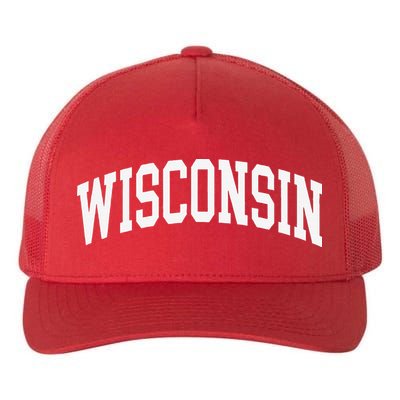 Vintage Wear Red For Wisconsin Yupoong Adult 5-Panel Trucker Hat