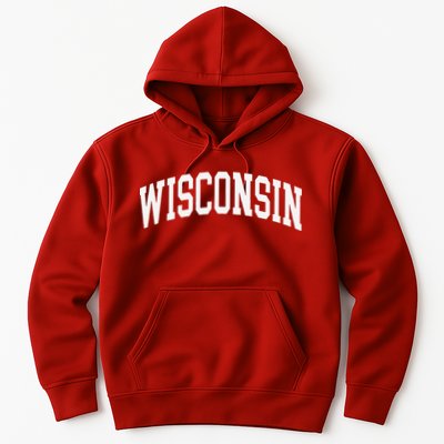 Vintage Wear Red For Wisconsin Hoodie