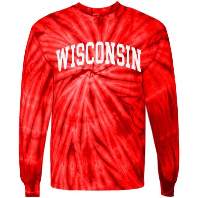 Vintage Wear Red For Wisconsin Tie-Dye Long Sleeve Shirt