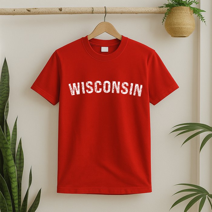 Vintage Wear Red For Wisconsin T-Shirt