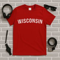 Vintage Wear Red For Wisconsin T-Shirt