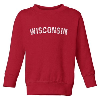Vintage Wear Red For Wisconsin Toddler Sweatshirt