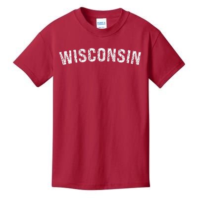 Vintage Wear Red For Wisconsin Kids T-Shirt