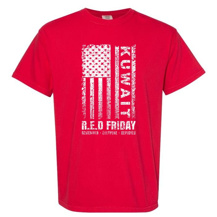 Vintage Wear Red For Deployed Kuwait R.E.D. Friday Flag Garment-Dyed Heavyweight T-Shirt