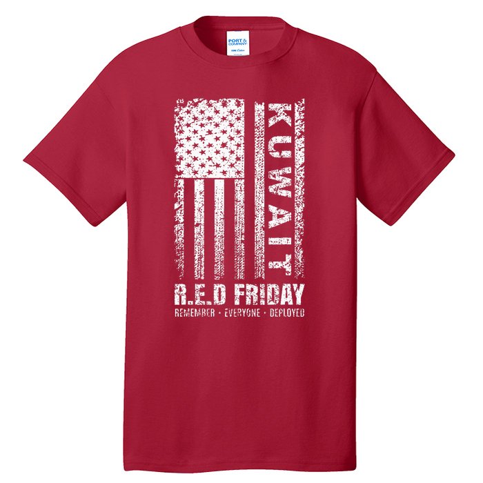 Vintage Wear Red For Deployed Kuwait R.E.D. Friday Flag Tall T-Shirt