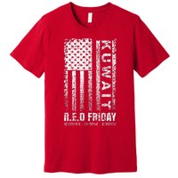 Vintage Wear Red For Deployed Kuwait R.E.D. Friday Flag Premium T-Shirt