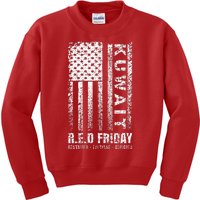 Vintage Wear Red For Deployed Kuwait R.E.D. Friday Flag Kids Sweatshirt