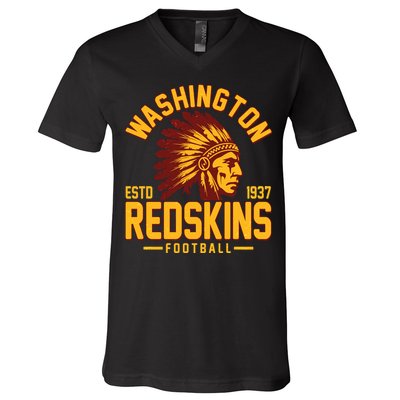 Vintage Washington Redskins Football Estd 1937 Sports Fan V-Neck T-Shirt