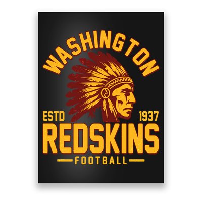 Vintage Washington Redskins Football Estd 1937 Sports Fan Poster