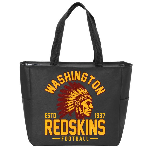 Vintage Washington Redskins Football Estd 1937 Sports Fan Zip Tote Bag