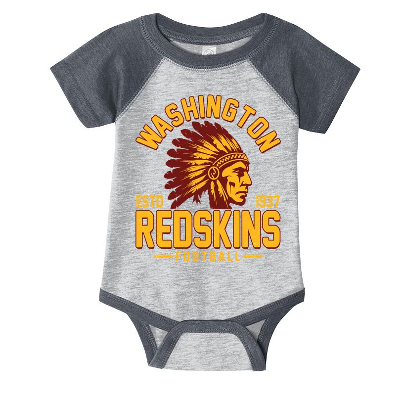 Vintage Washington Redskins Football Estd 1937 Sports Fan Infant Baby Jersey Bodysuit