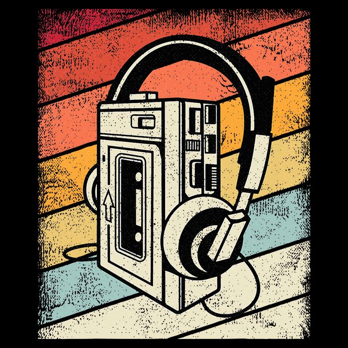 Vintage Walkman Retro 80s 90s Graphic Cooling Performance Crew T-Shirt