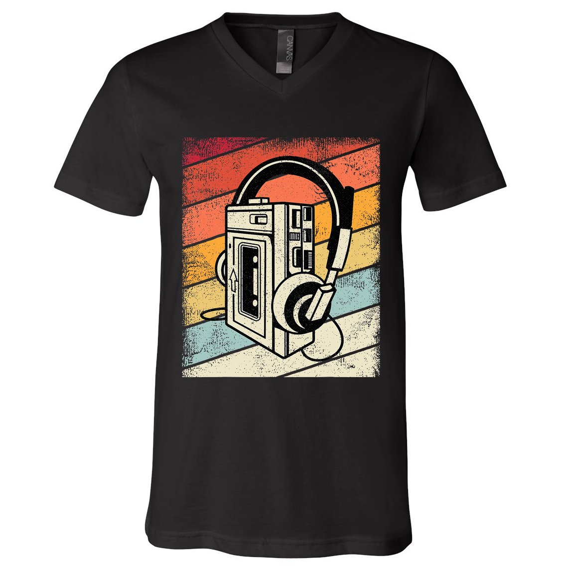 Vintage Walkman Retro 80s 90s Graphic V-Neck T-Shirt