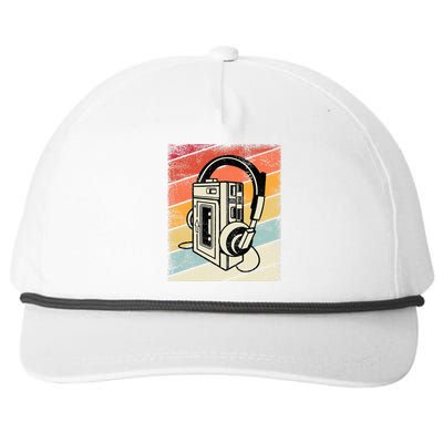 Vintage Walkman Retro 80s 90s Graphic Snapback Five-Panel Rope Hat