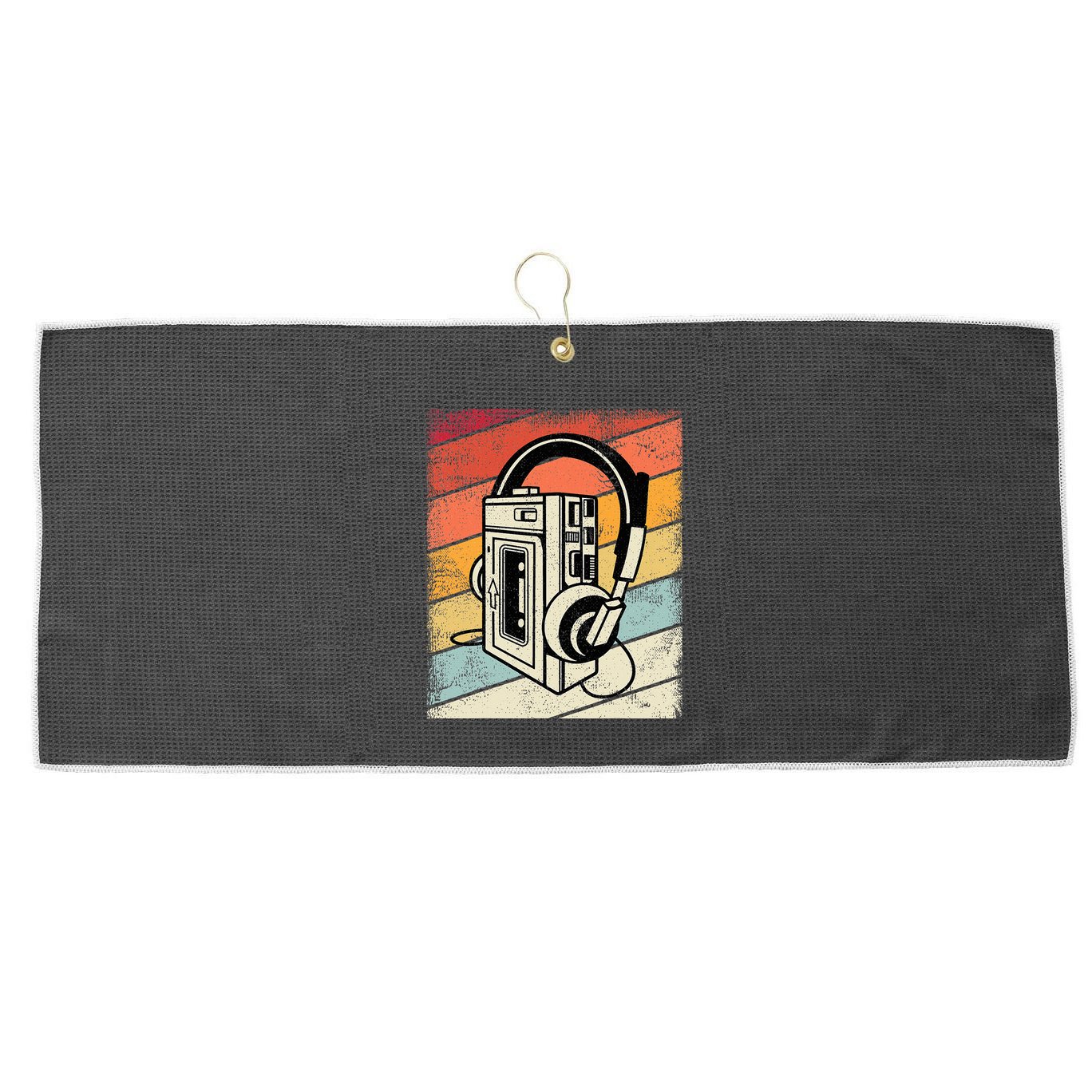 Vintage Walkman Retro 80s 90s Graphic Large Microfiber Waffle Golf Towel