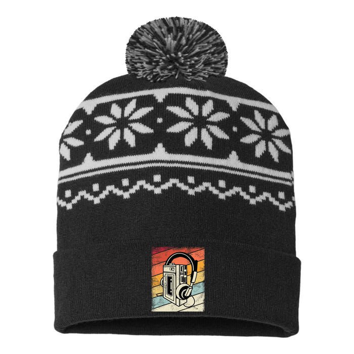 Vintage Walkman Retro 80s 90s Graphic USA-Made Snowflake Beanie