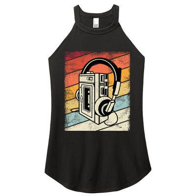 Vintage Walkman Retro 80s 90s Graphic Women's Perfect Tri Rocker Tank