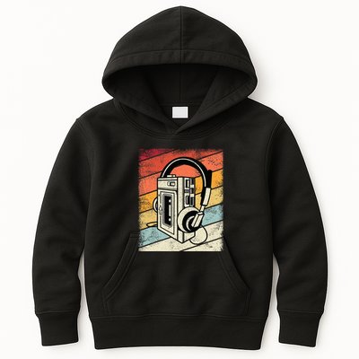 Vintage Walkman Retro 80s 90s Graphic Kids Hoodie