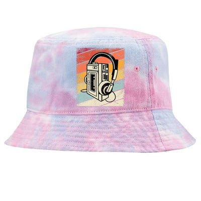 Vintage Walkman Retro 80s 90s Graphic Tie-Dyed Bucket Hat