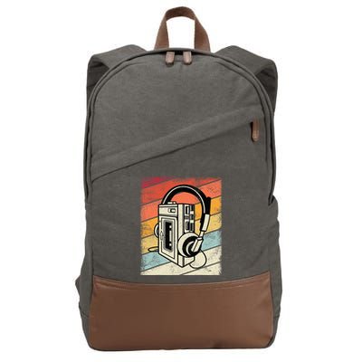 Vintage Walkman Retro 80s 90s Graphic Cotton Canvas Backpack