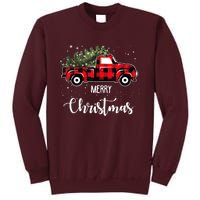 Vintage Wagon Red Truck Christmas Tree Pajama Family Xmas Tall Sweatshirt