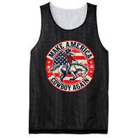 Vintage Western Rodeo Usa Flag Makes America A Cowboy Again Mesh Reversible Basketball Jersey Tank