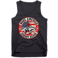 Vintage Western Rodeo Usa Flag Makes America A Cowboy Again Tank Top