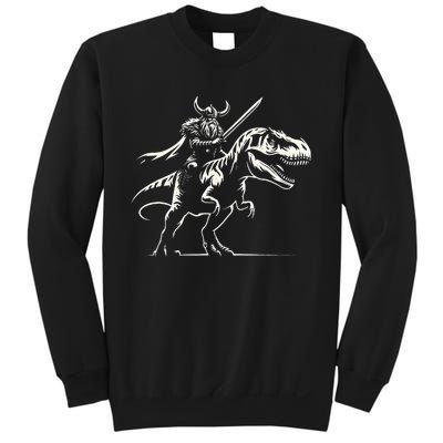 Viking Warrior Riding Trex Dinosaur Sweatshirt