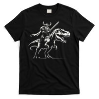 Viking Warrior Riding Trex Dinosaur T-Shirt