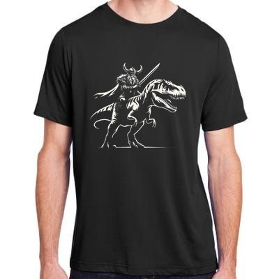 Viking Warrior Riding Trex Dinosaur Adult ChromaSoft Performance T-Shirt