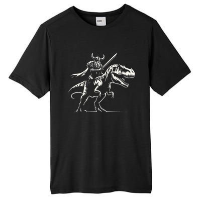 Viking Warrior Riding Trex Dinosaur Tall Fusion ChromaSoft Performance T-Shirt