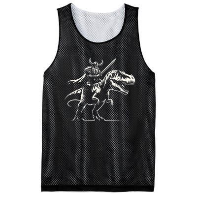 Viking Warrior Riding Trex Dinosaur Mesh Reversible Basketball Jersey Tank