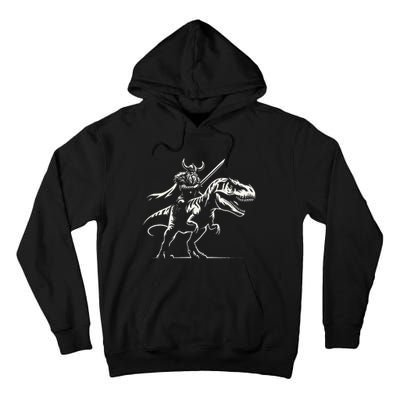 Viking Warrior Riding Trex Dinosaur Tall Hoodie