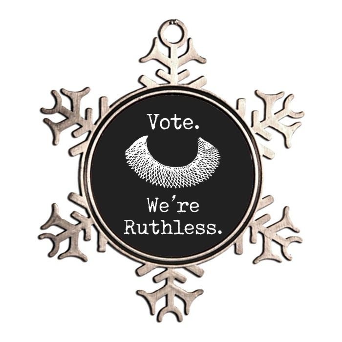 Vote. We're Ruthless. Women's Rights Pro Choice Roe 1973 Metallic Star Ornament