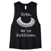 Vote. We're Ruthless. Women's Rights Pro Choice Roe 1973 Women's Racerback Cropped Tank