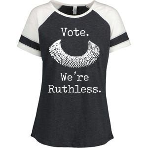 Vote. We're Ruthless. Women's Rights Pro Choice Roe 1973 Enza Ladies Jersey Colorblock Tee