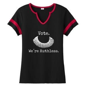 Vote We're Ruthless Rights Pro Choice Roe 1973 Feminist Ladies Halftime Notch Neck Tee