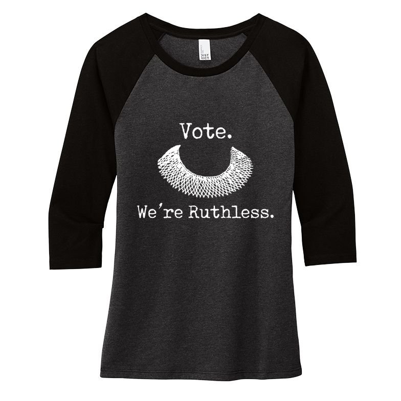 Vote We're Ruthless Rights Pro Choice Roe 1973 Feminist Women's Tri-Blend 3/4-Sleeve Raglan Shirt