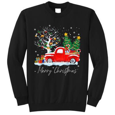 Vintage Wagon Red Truck Christmas Tree Pajama Gift Sweatshirt