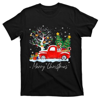 Vintage Wagon Red Truck Christmas Tree Pajama Gift T-Shirt