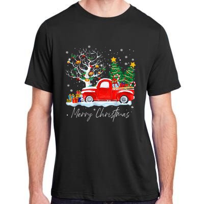 Vintage Wagon Red Truck Christmas Tree Pajama Gift Adult ChromaSoft Performance T-Shirt