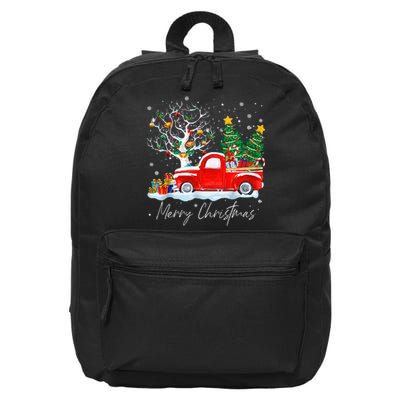 Vintage Wagon Red Truck Christmas Tree Pajama Gift 16 in Basic Backpack