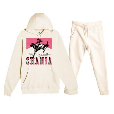 Vintage Western Shania Rodeo Inspired Punchy Cowboy Hat Premium Hooded Sweatsuit Set