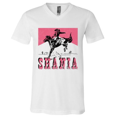 Vintage Western Shania Rodeo Inspired Punchy Cowboy Hat V-Neck T-Shirt